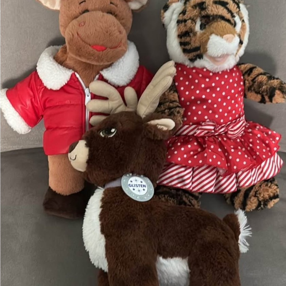Build-A-Bear Holiday Lot - Tiger, Moose and Reindeer Plush
